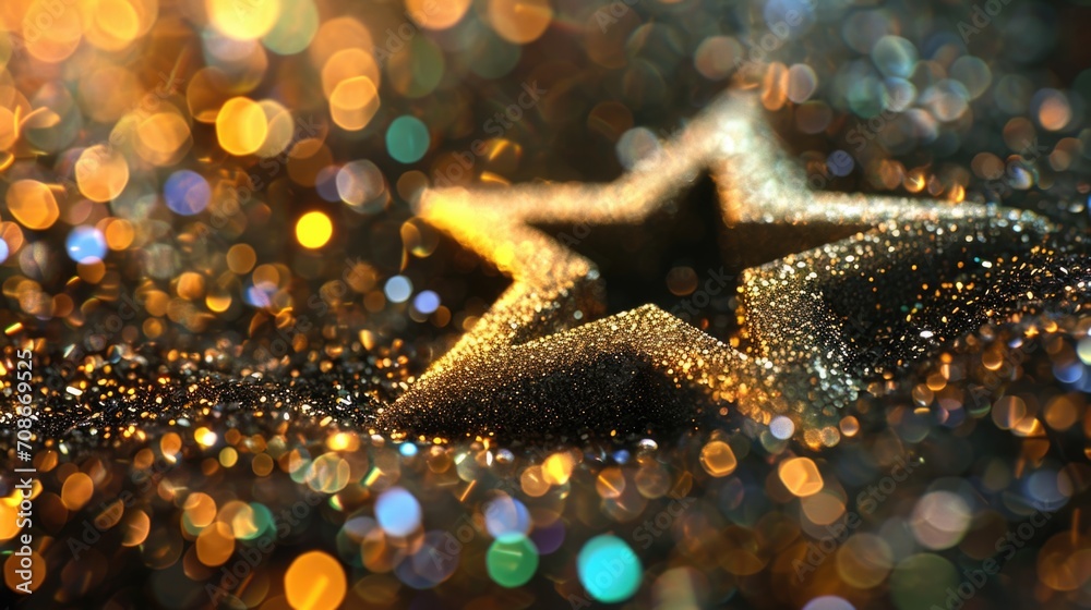 Aufkleber a close-up view of a star on a shiny surface. can be used for various purposes