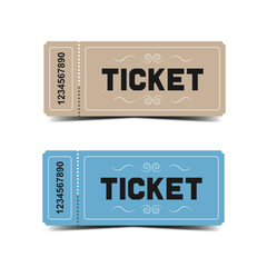 Narrow shape tickets, retro style