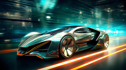 picture of expensive modern futuristic sports car 