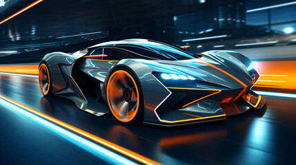 picture of expensive modern futuristic sports car 