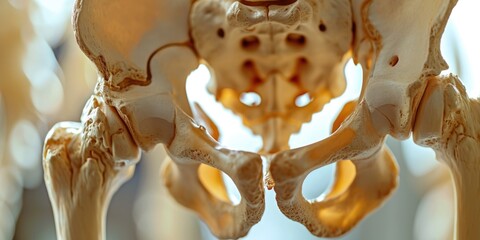 A detailed close-up of a human skeleton. This image can be used for educational purposes or in medical presentations