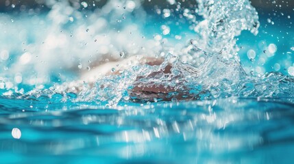 Swimming pool advertisment background with copy space