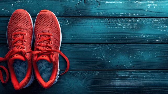 sporting shoes advertisment background with copy space