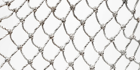 Naklejka premium A detailed view of a chain link fence. This image can be used to depict security, boundaries, or imprisonment.