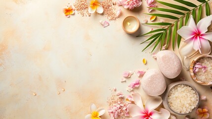 spa and beauty background with copy space