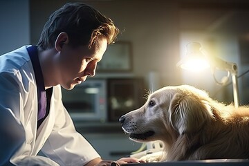 vet and dog
