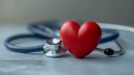 Medical advice and health care. Stethoscope and heart.