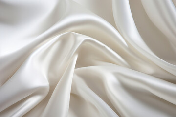 Elegant white silk fabric with a silky sheen
