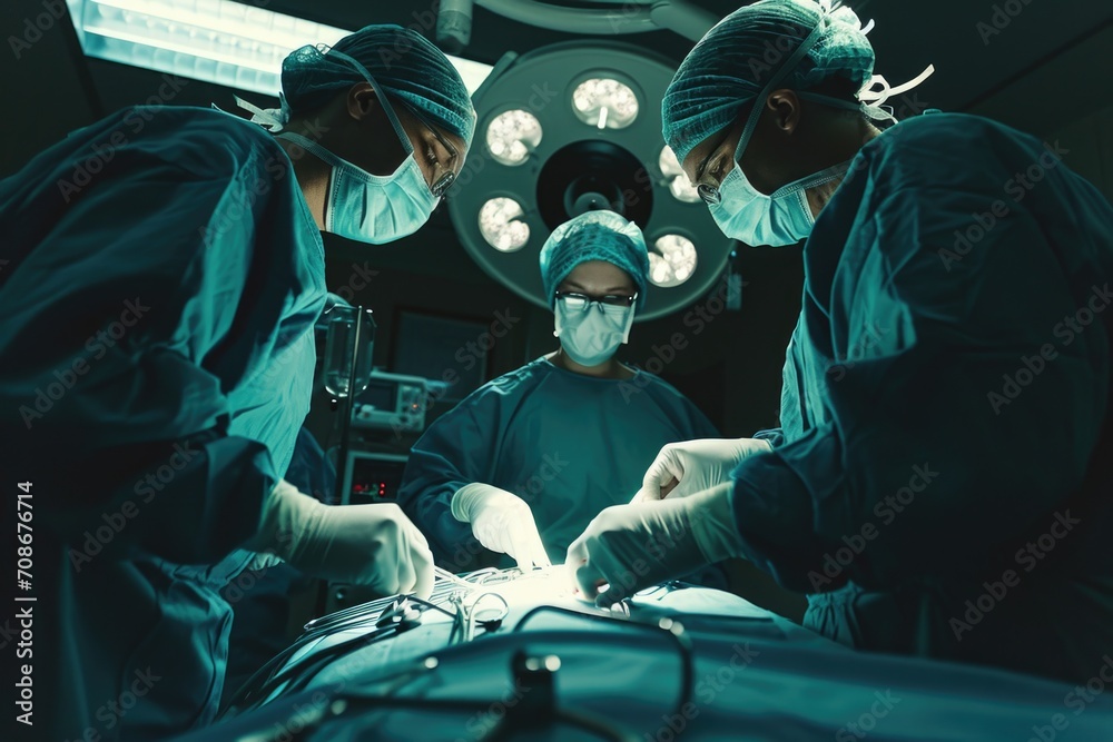 Canvas Prints surgeons conducting a medical procedure in a sterile operating room. ideal for medical publications 