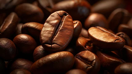 Foto op Plexiglas Coffee beans close-up. Brazilian coffee © Danielle