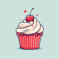 cupcake with cherry on top