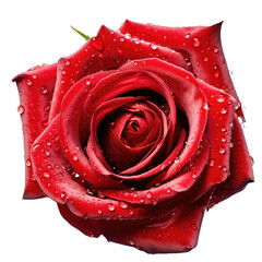 Fresh Red Rose with Water Droplets