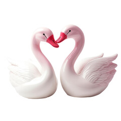 Swan Pair Forming a Heart Shape