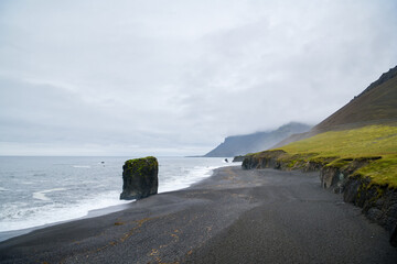 Beautiful coastal rock formations in eastern Iceland