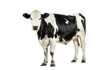 Foto auf Acrylglas Upright cow isolated on white background. © darshika
