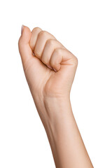 Woman's hand on empty background