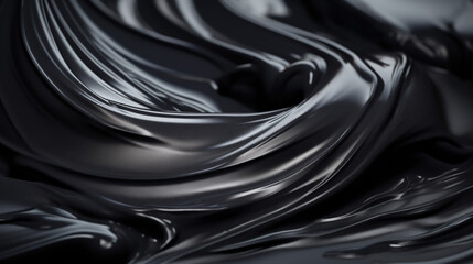 Black liquid melted, abstract black background - obrazy, fototapety, plakaty