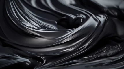 Foto op Plexiglas Black liquid melted, abstract black background © Yuridabi