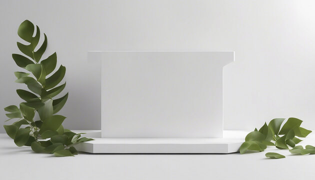 Wooden Podium Cosmetic Display Mockup created with AI