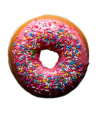 donut with sprinkles on a transparent background