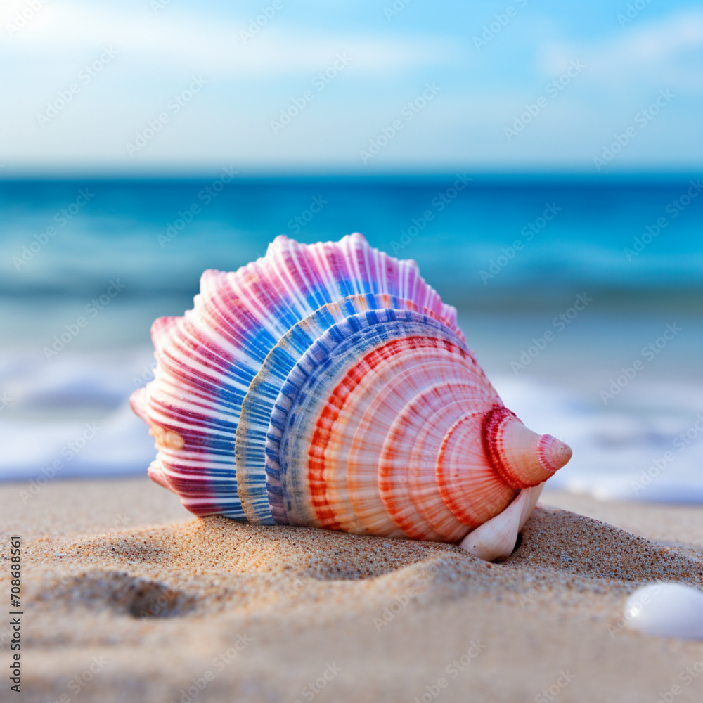 Wall mural shell on the beach