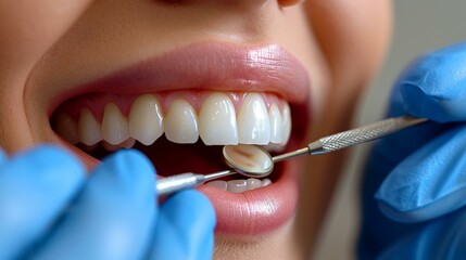Close-up of a cosmetic dentist carefully applying dental ceramics for a seamless and natural-looking smile enhancement. [Dental ceramics in cosmetic dentistry]