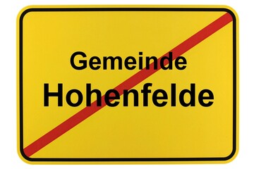 Illustration eines Ortsschildes der Gemeinde Hohenfelde in Mecklenburg-Vorpommern