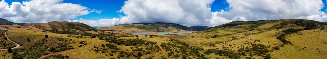 Aerial panorama of the Alsa reservoir