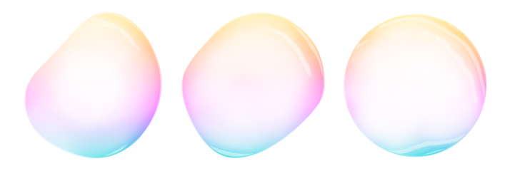 Soap bubbles on a transparent background