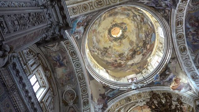 Palermo, Sicily, Italy, The ornate interior of the Chiesa di Santa Caterina d'Alessandria, Saint Catherine of Alexandria
Church and monastery of Palermo, on  Piazza Benini in the old town, from 1566.