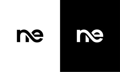 N E connecting typography logo - obrazy, fototapety, plakaty