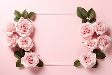 Beautiful Pink Roses Frame - Elegant Floral Border Design