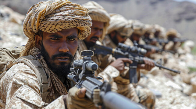 Group of soldiers from the special security forces in Yemen.