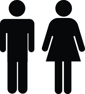 Male Female Symbols, Toilet Sign, Gender Icon Restroom, Washroom Sign, Restrooms Identification, Toilet sign