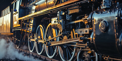 A captivating close-up of a train emitting steam. Perfect for transportation themes and industrial concepts