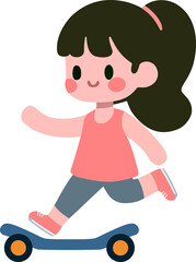 Girl with a skateboard.