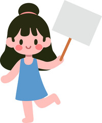 Little girl holding a blank sign