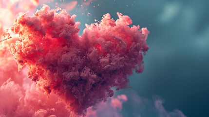 Fototapeta na wymiar Abstract colorful valentine day pink hearth background. Love cloud. wallpaper for websites. Abstract, futuristic, colorful long exposure, bl. dynamic fluid art. creative flow. multi colored