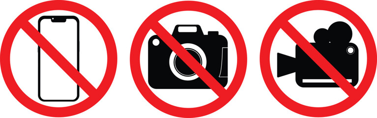 No Photography, No Videography , Mobile Camera Prohibited sign