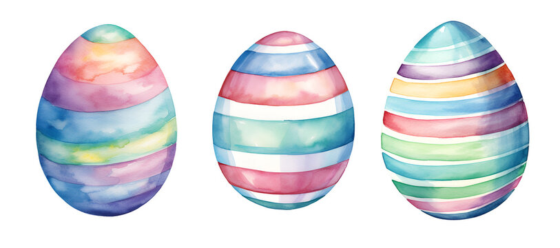 Easter egg, watercolor clipart illustration with isolated background.