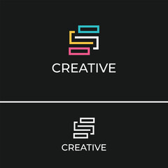 Gradient s letter logo collection