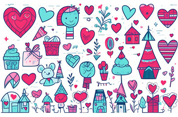 pattern, Valentine's day, Valentine's day, image, illustration