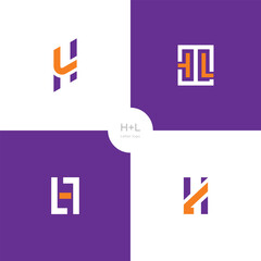 Swoosh letter HL logo design for business Vector