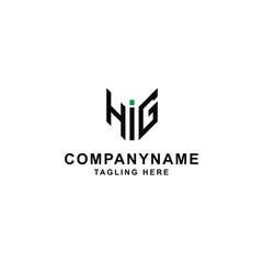 Fototapeta premium Swoosh letter HG logo design for business Vector