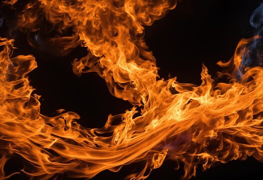 des flammes de feu orange - generative AI