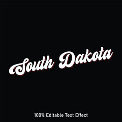 South Dakota text effect vector. Editable college t-shirt design printable text effect vector