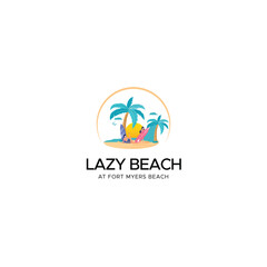 vector gradient beach club logo design