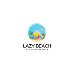 vector gradient beach club logo design