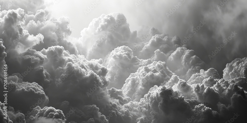 Wall mural a black and white photo of a cloudy sky. ideal for adding a dramatic touch to any project