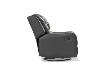 Grey luxury leather recliner sofa in isolate white background